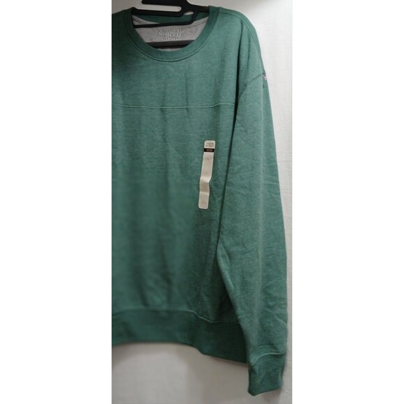 North Hudson Mens L Green Tech Fleece Crewneck Sweatshirt Long Sleeve Soft NWOT - Picture 3 of 7